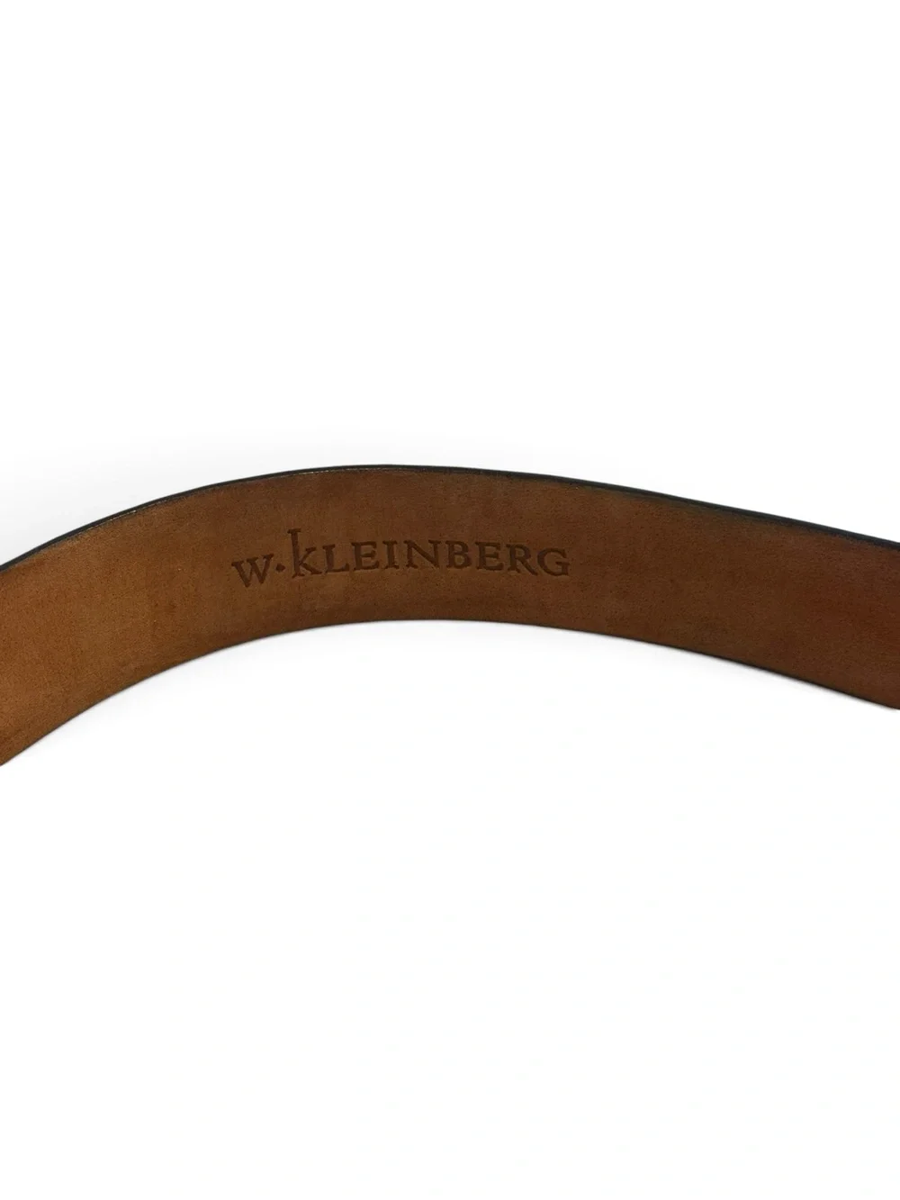 W. KLEINBERG Genuine Leather Smooth Black Strap And Silver Tone Buckle Size 36
